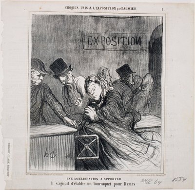 Skizzen von der Ausstellung - Eine Verbesserung vorzunehmen von Honoré Daumier